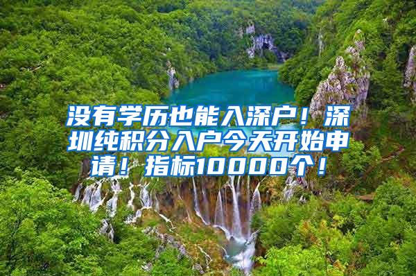 没有学历也能入深户！深圳纯积分入户今天开始申请！指标10000个！