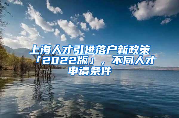 上海人才引进落户新政策「2022版」，不同人才申请条件