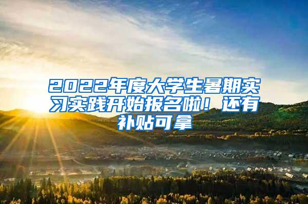 2022年度大学生暑期实习实践开始报名啦！还有补贴可拿→