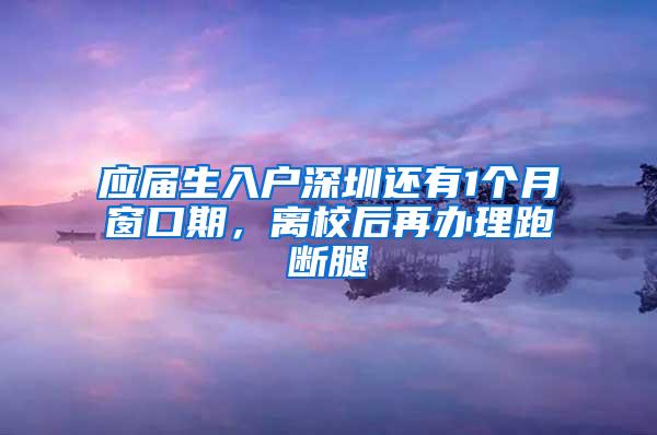 应届生入户深圳还有1个月窗口期，离校后再办理跑断腿