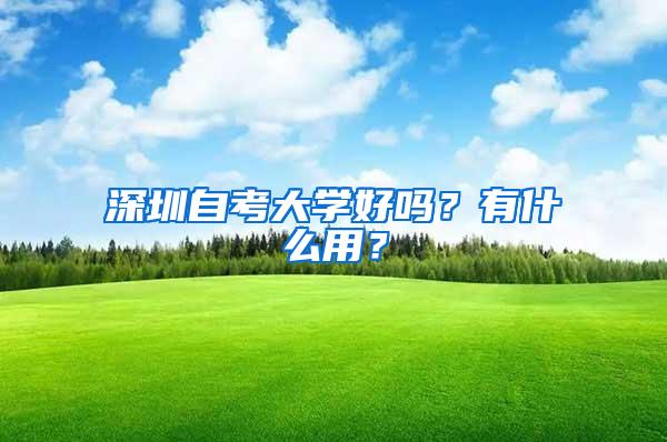 深圳自考大学好吗？有什么用？