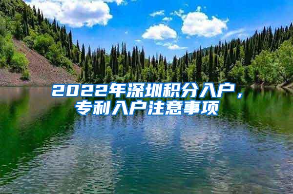 2022年深圳积分入户，专利入户注意事项