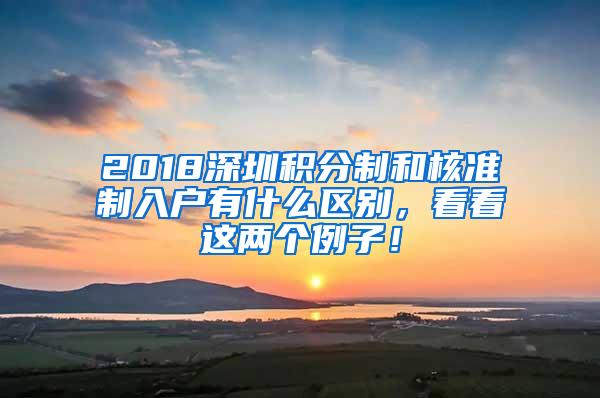 2018深圳积分制和核准制入户有什么区别，看看这两个例子！