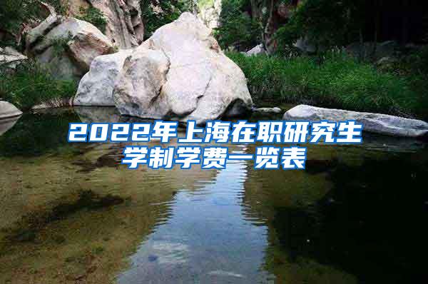 2022年上海在职研究生学制学费一览表