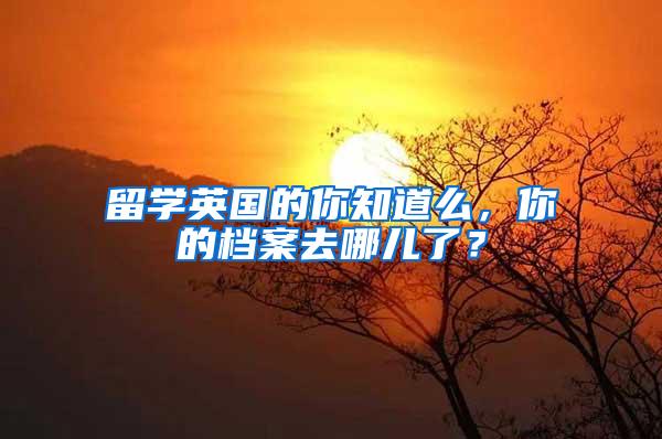 留学英国的你知道么，你的档案去哪儿了？