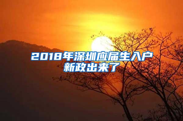 2018年深圳应届生入户新政出来了