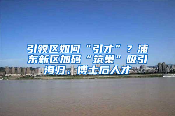 引领区如何“引才”？浦东新区加码“筑巢”吸引海归、博士后人才