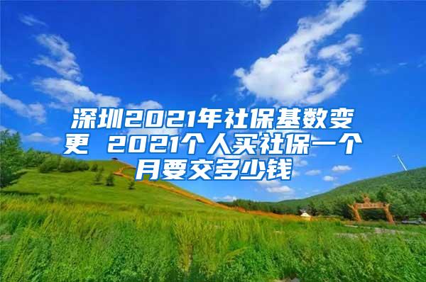 深圳2021年社保基数变更 2021个人买社保一个月要交多少钱