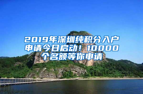 2019年深圳纯积分入户申请今日启动！10000个名额等你申请