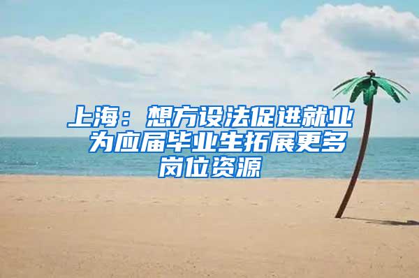 上海：想方设法促进就业 为应届毕业生拓展更多岗位资源