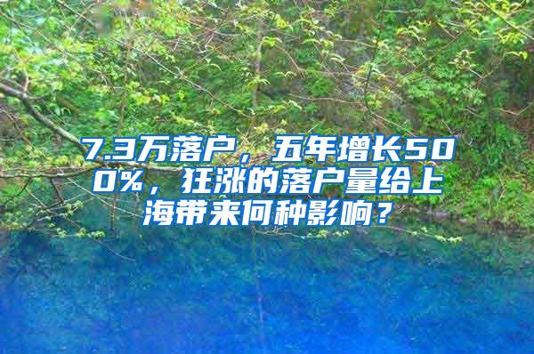 7.3万落户，五年增长500%，狂涨的落户量给上海带来何种影响？