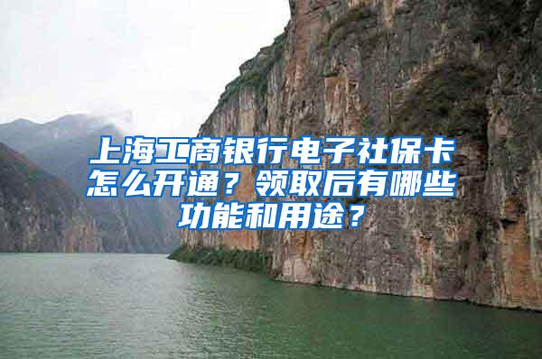 上海工商银行电子社保卡怎么开通？领取后有哪些功能和用途？