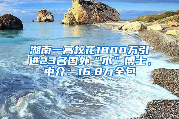 湖南一高校花1800万引进23名国外“水”博士，中介：16.8万全包