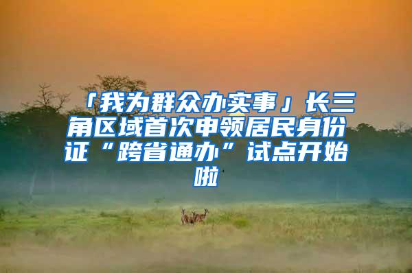 「我为群众办实事」长三角区域首次申领居民身份证“跨省通办”试点开始啦