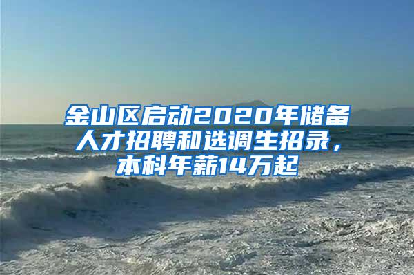 金山区启动2020年储备人才招聘和选调生招录，本科年薪14万起