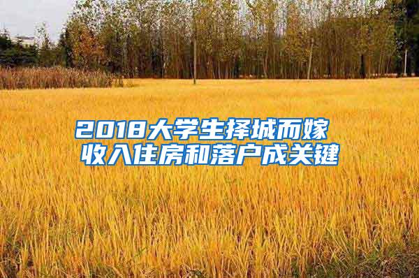 2018大学生择城而嫁 收入住房和落户成关键