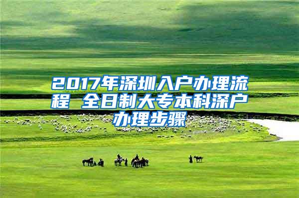 2017年深圳入户办理流程 全日制大专本科深户办理步骤