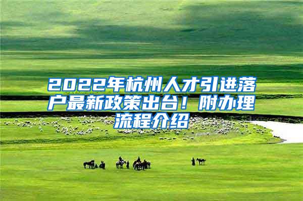 2022年杭州人才引进落户最新政策出台！附办理流程介绍