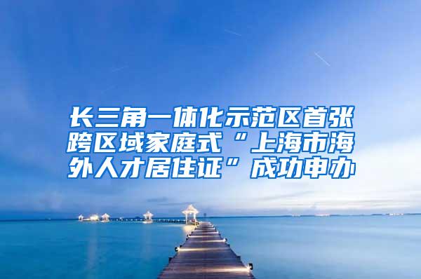 长三角一体化示范区首张跨区域家庭式“上海市海外人才居住证”成功申办