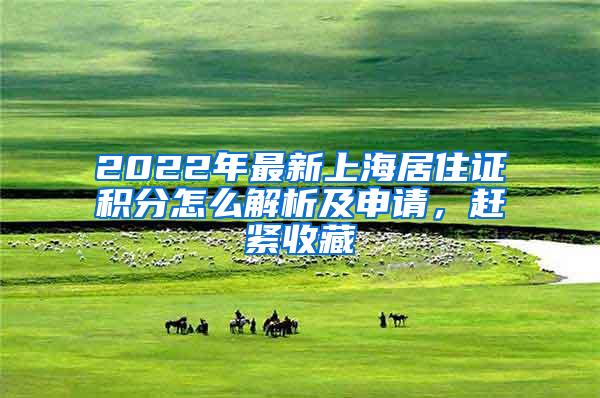 2022年最新上海居住证积分怎么解析及申请，赶紧收藏