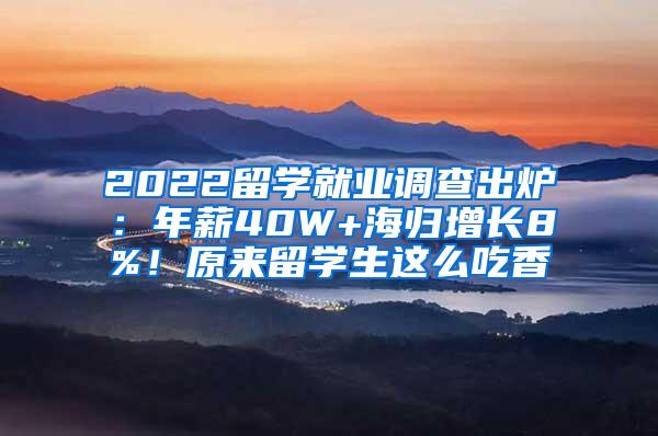 2022留学就业调查出炉：年薪40W+海归增长8%！原来留学生这么吃香