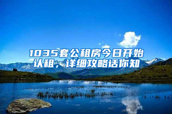 1035套公租房今日开始认租，详细攻略话你知