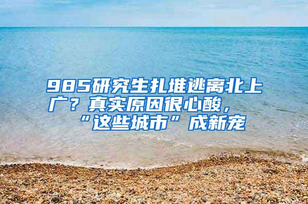 985研究生扎堆逃离北上广？真实原因很心酸，“这些城市”成新宠