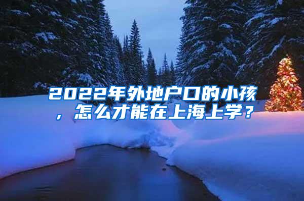 2022年外地户口的小孩，怎么才能在上海上学？