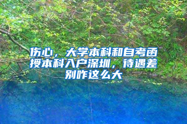 伤心，大学本科和自考函授本科入户深圳，待遇差别咋这么大