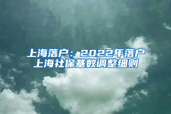 上海落户：2022年落户上海社保基数调整细则