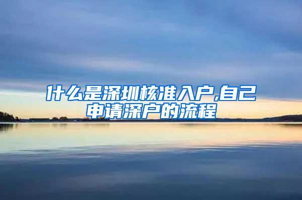 什么是深圳核准入户,自己申请深户的流程