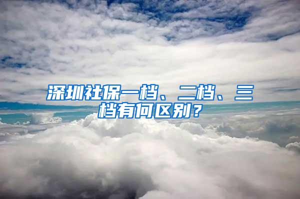 深圳社保一档、二档、三档有何区别？