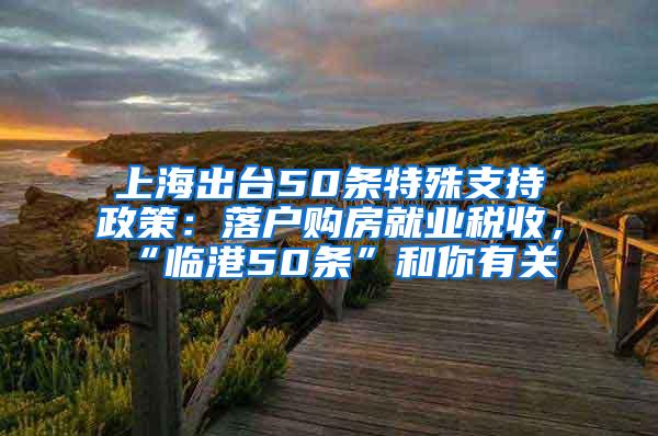 上海出台50条特殊支持政策：落户购房就业税收，“临港50条”和你有关→