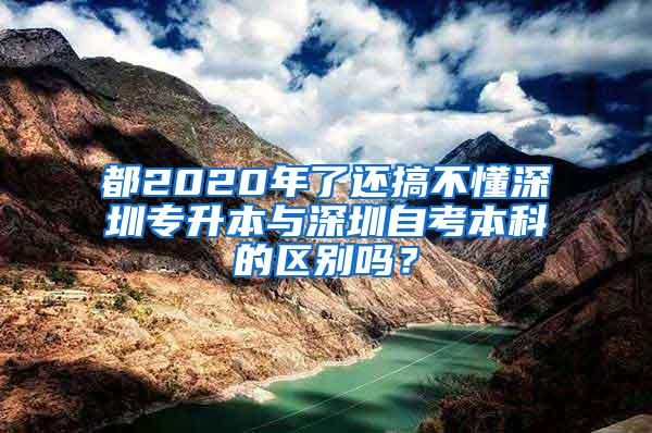 都2020年了还搞不懂深圳专升本与深圳自考本科的区别吗？