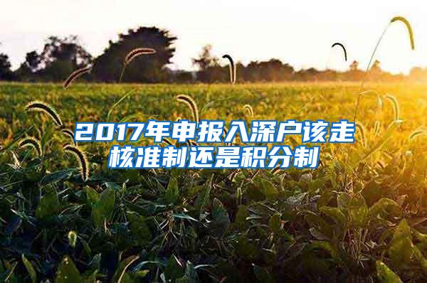 2017年申报入深户该走核准制还是积分制