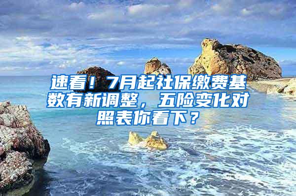 速看！7月起社保缴费基数有新调整，五险变化对照表你看下？