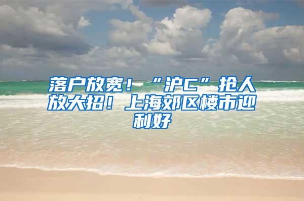 落户放宽！“沪C”抢人放大招！上海郊区楼市迎利好