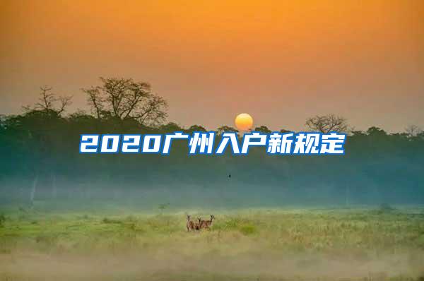 2020广州入户新规定