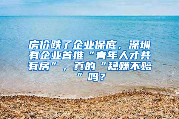 房价跌了企业保底，深圳有企业首推“青年人才共有房”，真的“稳赚不赔”吗？