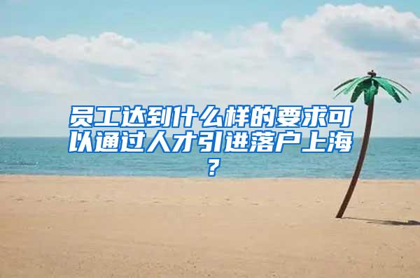 员工达到什么样的要求可以通过人才引进落户上海？