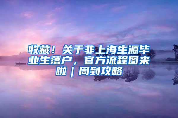 收藏！关于非上海生源毕业生落户，官方流程图来啦｜周到攻略