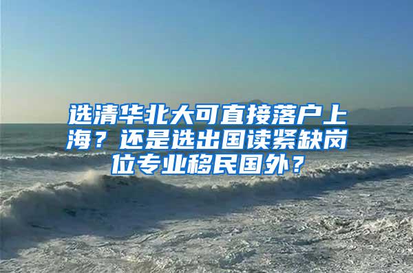 选清华北大可直接落户上海？还是选出国读紧缺岗位专业移民国外？