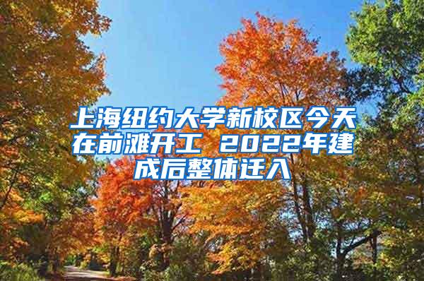 上海纽约大学新校区今天在前滩开工 2022年建成后整体迁入