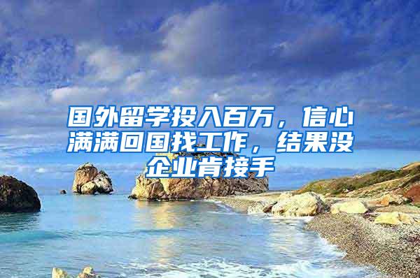 国外留学投入百万，信心满满回国找工作，结果没企业肯接手