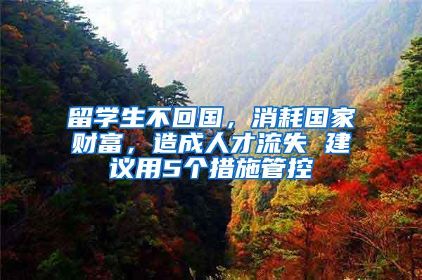 留学生不回国，消耗国家财富，造成人才流失 建议用5个措施管控