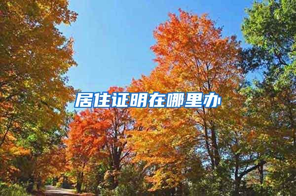 居住证明在哪里办