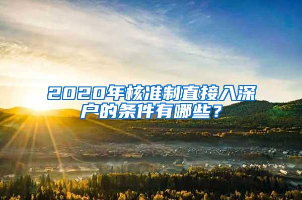 2020年核准制直接入深户的条件有哪些？