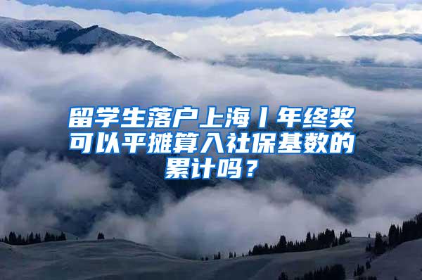 留学生落户上海丨年终奖可以平摊算入社保基数的累计吗？