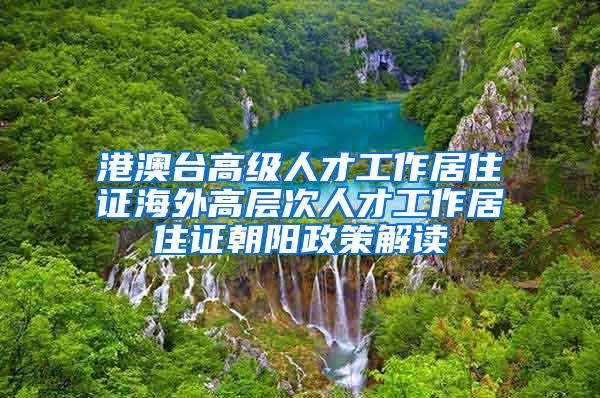 港澳台高级人才工作居住证海外高层次人才工作居住证朝阳政策解读