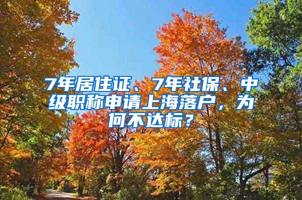 7年居住证、7年社保、中级职称申请上海落户，为何不达标？